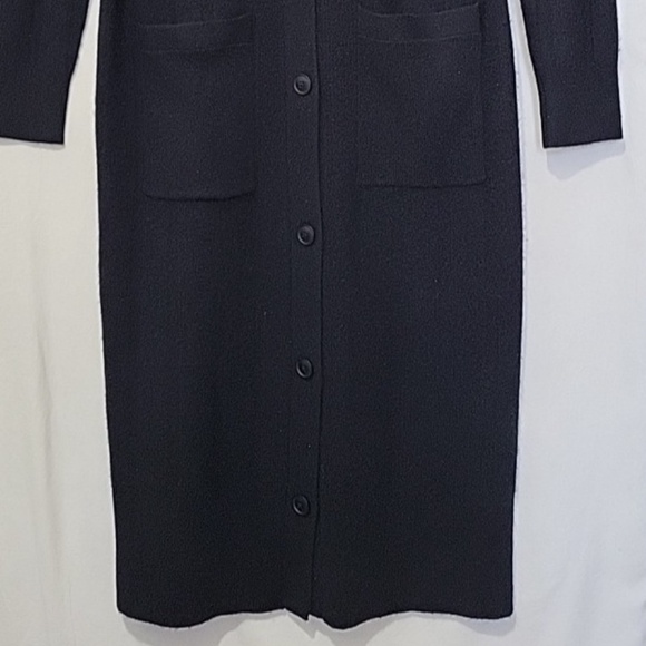 Unworn Club Monaco Black Cashmere Button Front Long Cardigan - Picture 5 of 11